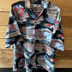 Vintage Matt Rider Laguna Beach Hawaiian Multicolor Button Shirt Mens XL